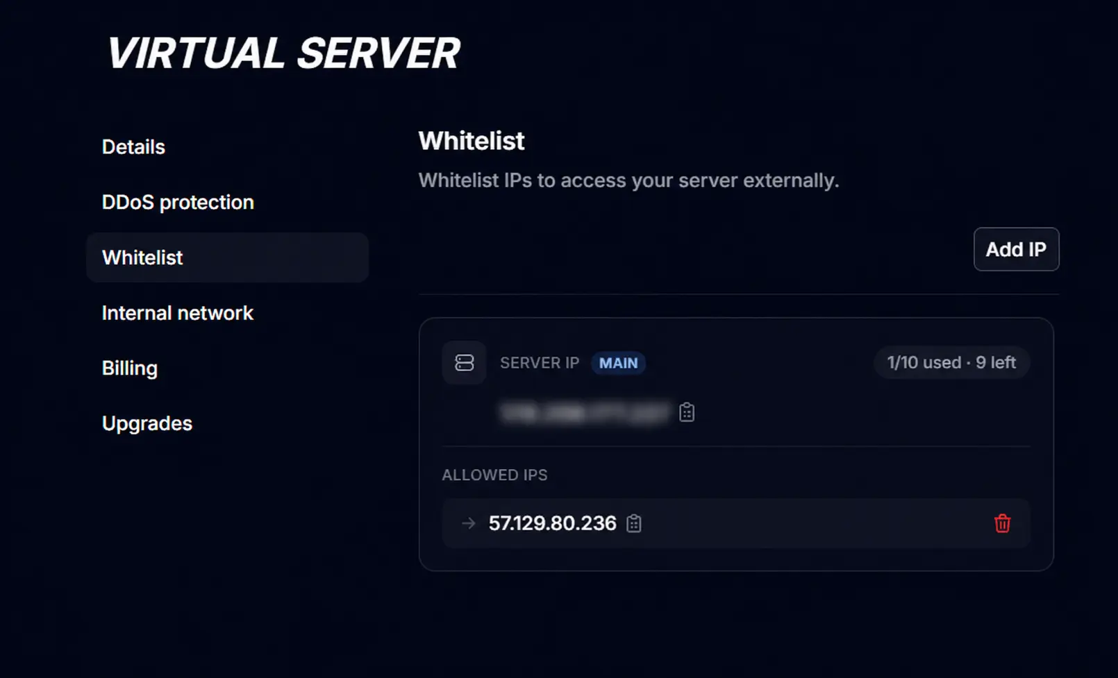 VibeGames ip whitelist